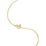 Armband Romantik · 0,24 ct gesamt (3er Brillant-Cluster Labordiamant) · 14 Karat Gelbgold