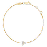 Armband Romantik · 0,24 ct gesamt (3er Brillant-Cluster Labordiamant) · 14 Karat Gelbgold