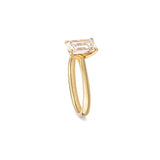 Solitärring Baguette North-South · 2,00 ct Emerald-Cut Labordiamant · 14k Gelbgold · Ringgröße 53