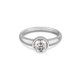 Solitärring Modern · 1,00 ct Labordiamant · 14k Weißgold · Ringgröße 54