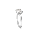 Solitärring Baguette East-West · 2,00 ct Emerald-Cut Labordiamant · 14k Weißgold