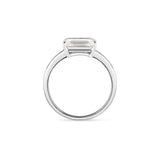 Solitärring Baguette East-West · 2,00 ct Emerald-Cut Labordiamant · 14k Weißgold