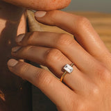 Diamant-Ring Baguette North South 2.0 Karat Gelbgold